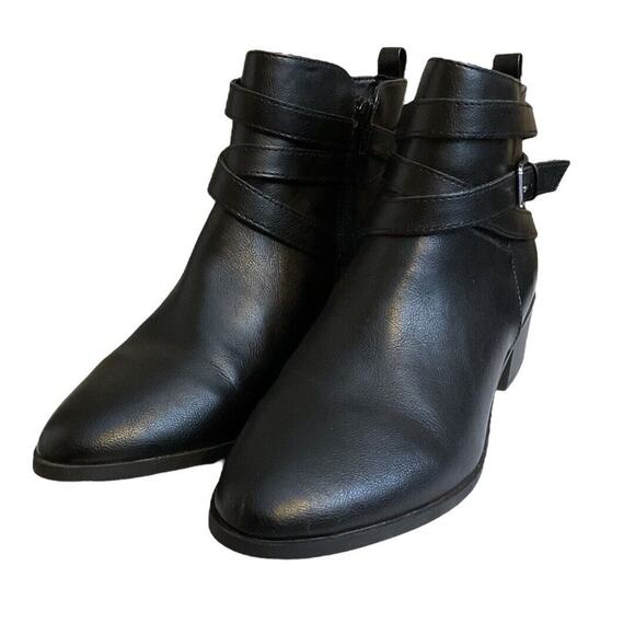 Sun + Stone Boots Women's Black Size 9.5M Buckle Zip up Ankle Shoes - Picture 5 of 11